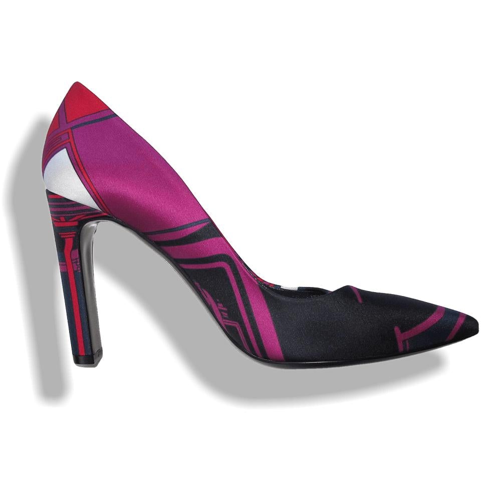 Hermes Print Silk Laura Faubourg Pump Shoes Sz38, NIB! - poupishop