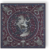 Hermes Prune/Gris/Marine C'EST LA FETE by Daiske Nomura DOUBLE FACE Twill Scarf 90cm, BNWT! - poupishop