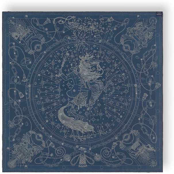 Hermes Prune/Gris/Marine C'EST LA FETE by Daiske Nomura DOUBLE FACE Twill Scarf 90cm, BNWTIB! - poupishop
