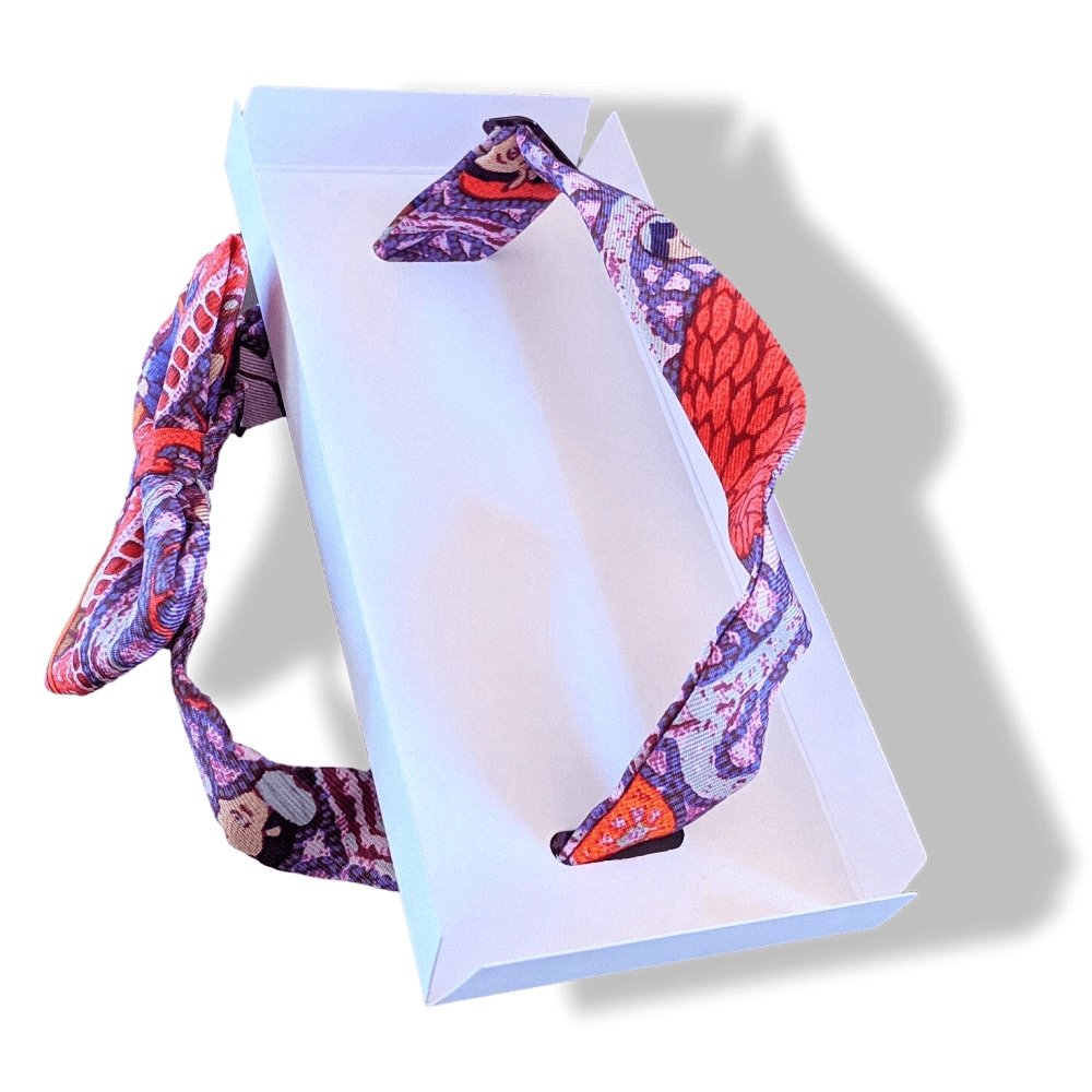 Hermes Purple Red NOEUD PAPILLON EN CARRE LALBHAI Bow Tie for Woman Jacquard Twill Silk, BNIB! - poupishop