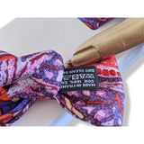 Hermes Purple Red NOEUD PAPILLON EN CARRE LALBHAI Bow Tie for Woman Jacquard Twill Silk, BNIB! - poupishop