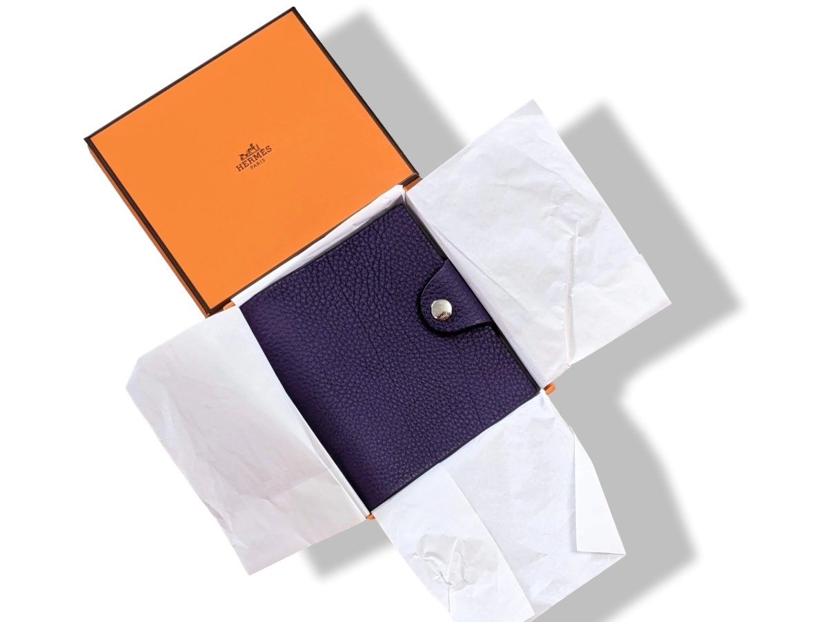 Hermes Purple Togo Calfskin CAHIER ULYSSE PM + Refill Plain NoteBook, NIB! - poupishop