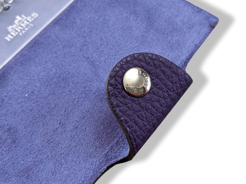 Hermes Purple Togo Calfskin CAHIER ULYSSE PM + Refill Plain NoteBook, NIB! - poupishop