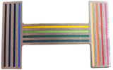 Hermes [100] Multicolore Brushed Palladium "Quizz Rainbow" Belt Buckle 38 mm
