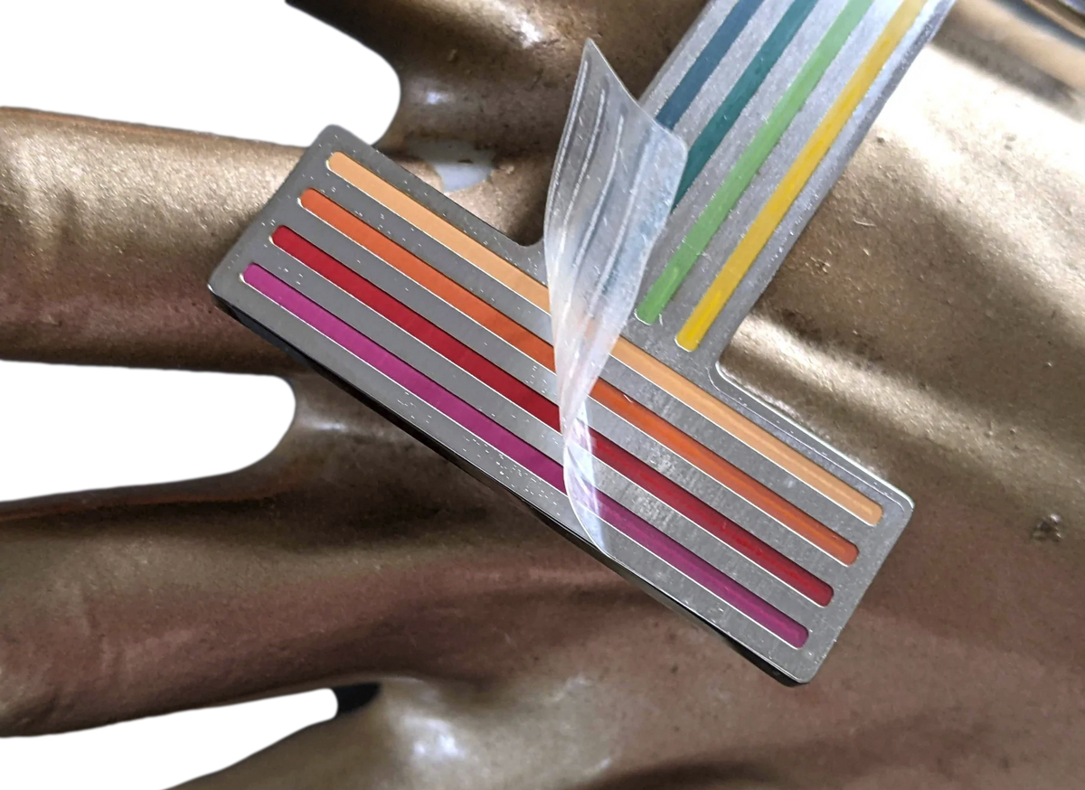 Hermes [100] Multicolore Brushed Palladium "Quizz Rainbow" Belt Buckle 38 mm