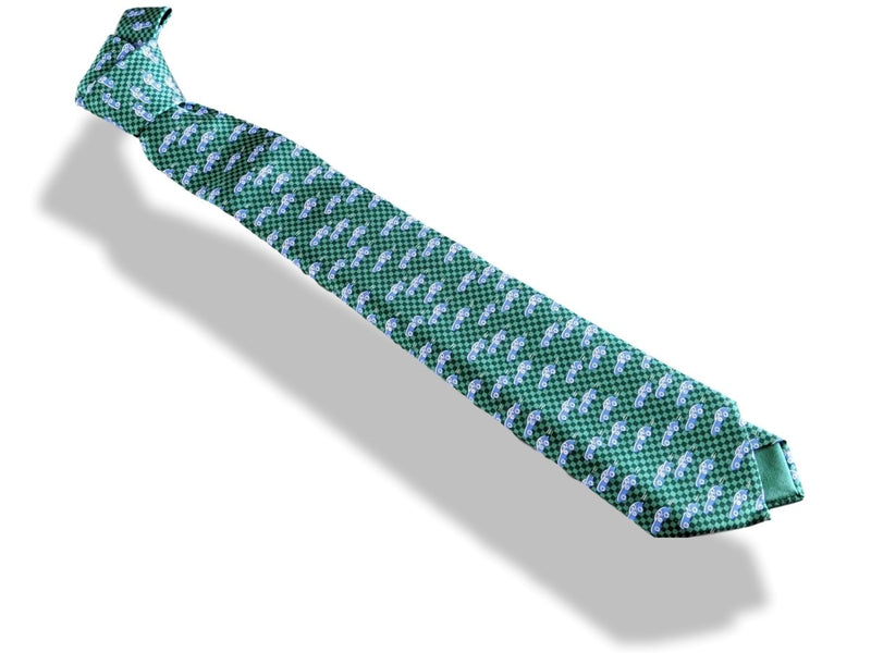 Hermes Racing Limited Edition Green/Blue LE MANS 2006 Cars Print Twill Silk Tie, 5319 TA, Rare! - poupishop