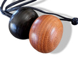 Hermes Rare Precious Wood/Barenia Balls Pompons Pom-Pom Adjustable NECKLACE, BNIB! - poupishop