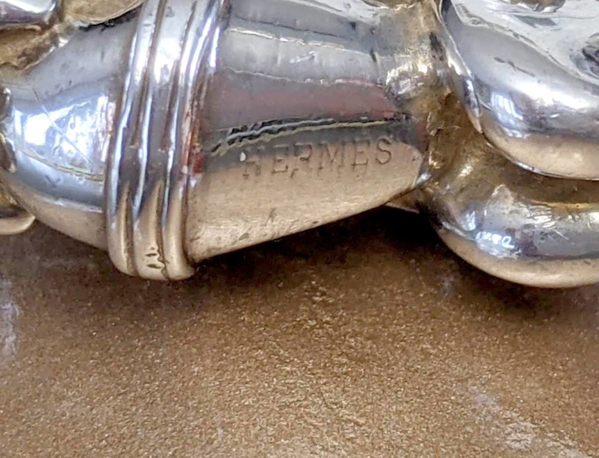 Hermes RARE Vintage Sterling Jumping Horse CARROUSEL Keychain Bag Charm, Box! - poupishop