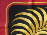 Hermes Red Black Gold Tigre Royal by Christiane Vauzelles Blanc Matt Overlay Twill 90cm, Box! - poupishop