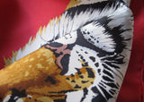 Hermes Red Black Gold Tigre Royal by Christiane Vauzelles Blanc Matt Overlay Twill 90cm, Box! - poupishop