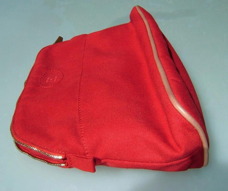 Hermes Red Bolide Travel Cosmetic Bag Pochette MM, New! - poupishop