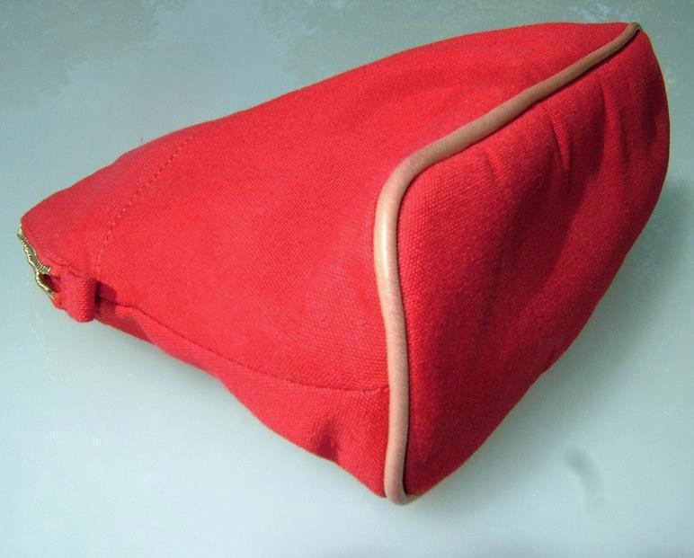Hermes Red Bolide Travel Cosmetic Bag Pochette MM, New! - poupishop