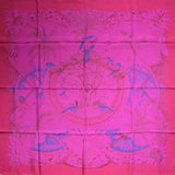 Hermes Red Fuchsia Marine Aloha Dip Dye Surteint Silk Carre 90cm, New! - poupishop