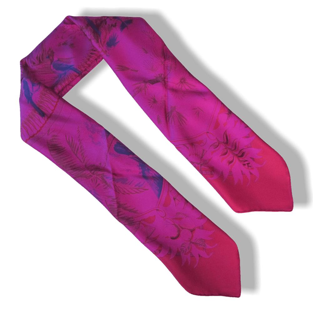 Hermes Red Fuchsia Marine Aloha Dip Dye Surteint Silk Carre 90cm, New! - poupishop