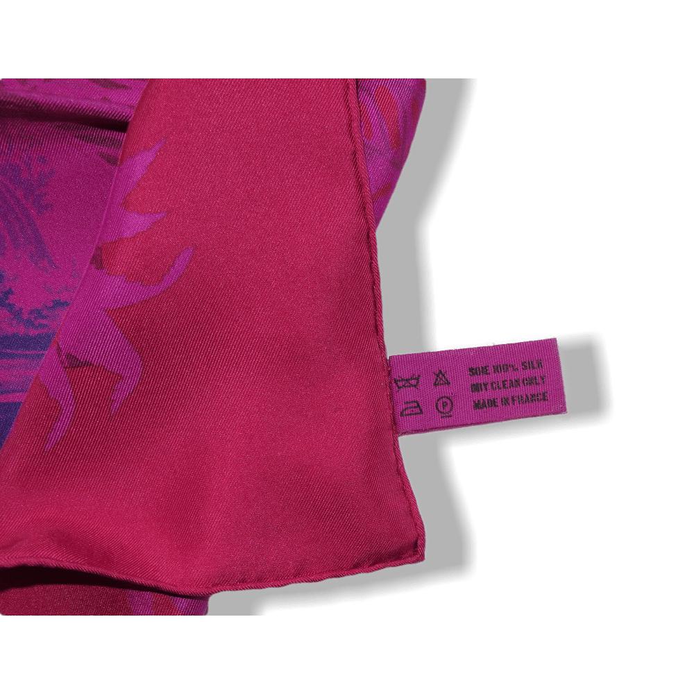 Hermes Red Fuchsia Marine Aloha Dip Dye Surteint Silk Carre 90cm, New! - poupishop