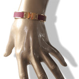 Hermes Red Grained Leather Charniere Cuir Narrow Hinged Bangle Bracelet Sz S, New! - poupishop