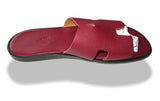 Hermes Red H Epsom Calfskin Leather IZMIR Men Sandals Flat Shoes, Sz41, NIB! - poupishop