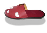 Hermes Red H Epsom Calfskin Leather IZMIR Men Sandals Flat Shoes, Sz41, NIB! - poupishop