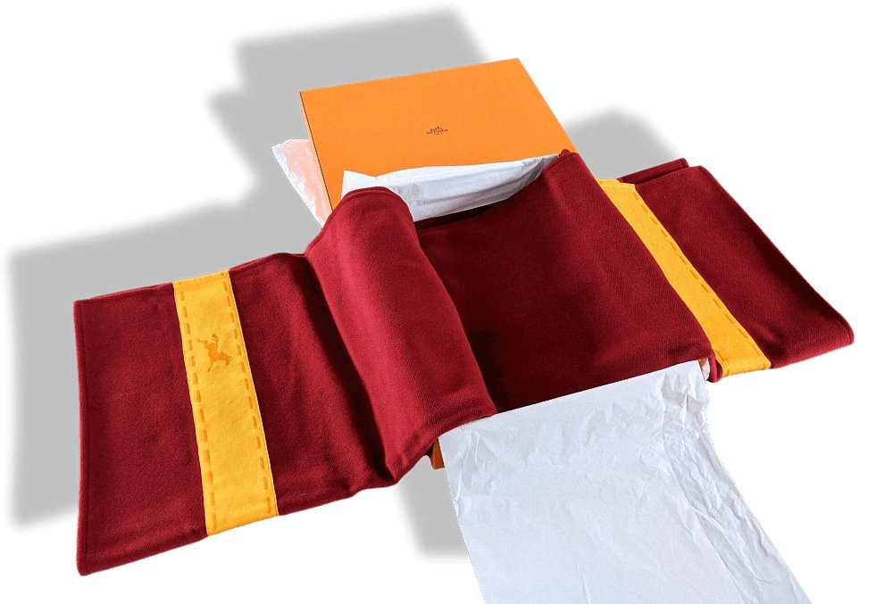 Hermes Red H/Orange 100% Wool - Laine HORSE BLANKET PLAID SELLIER 180 x 145 cm, BNIB! - poupishop
