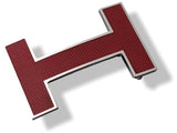 Hermes Red Leather & Palladium QUIZZ Belt Buckle H 32mm, New with Pochette! - poupishop