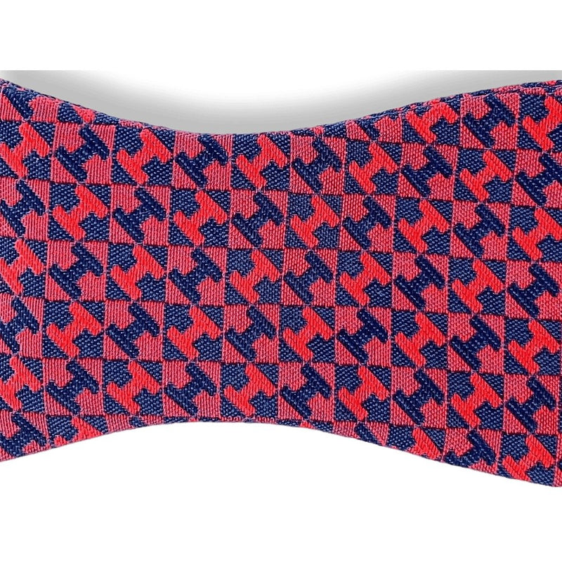 Hermes Red Navy HONG KONG Self-Tie Bow Tie Adjustable Size in Heavy Silk, NWT in Pochette! - poupishop