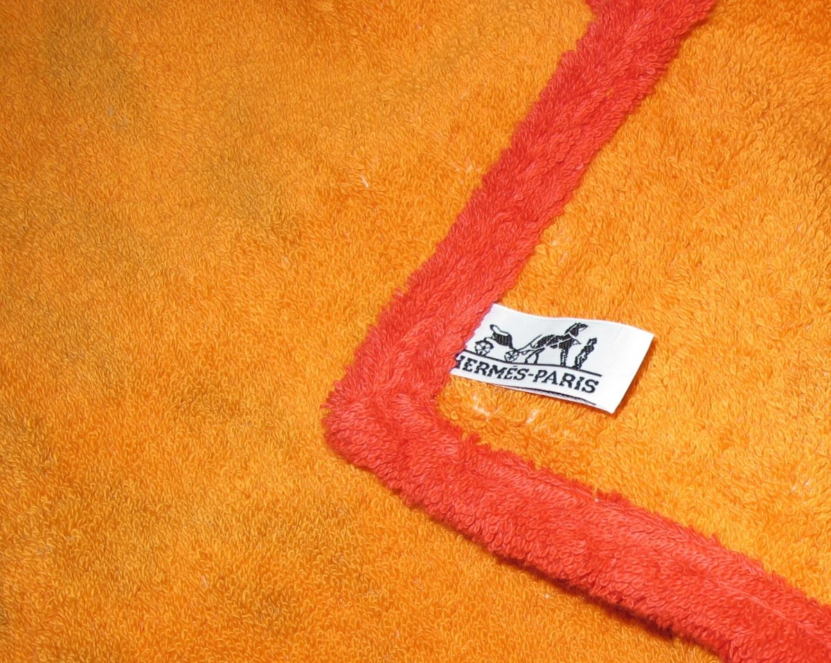 Hermes Red Orange CHEETAH Tapis de Plage Terry Beach Towel, XL 150 x 90cm cm, BNEW! - poupishop