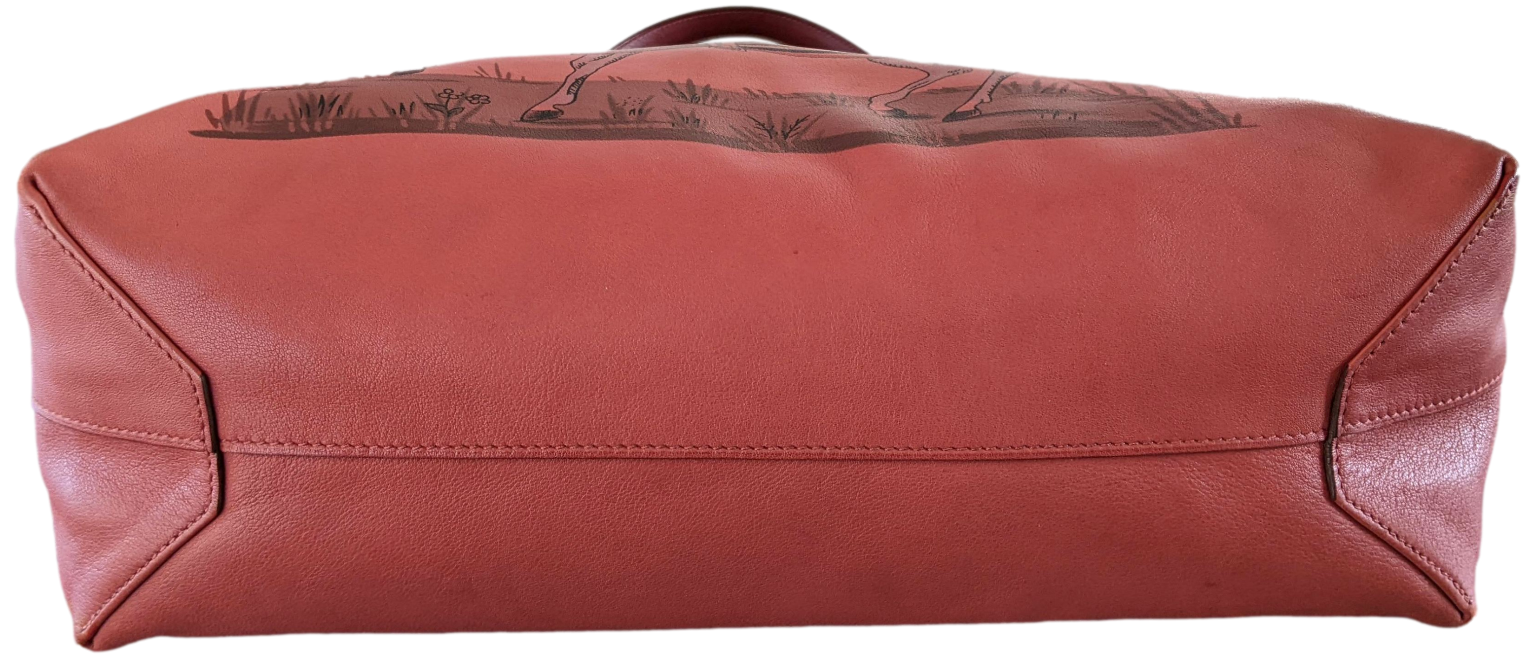 Hermes Sikkim Rouge Veau Bicolore "Sac Cabas Double Sens" Bag 36 cm
