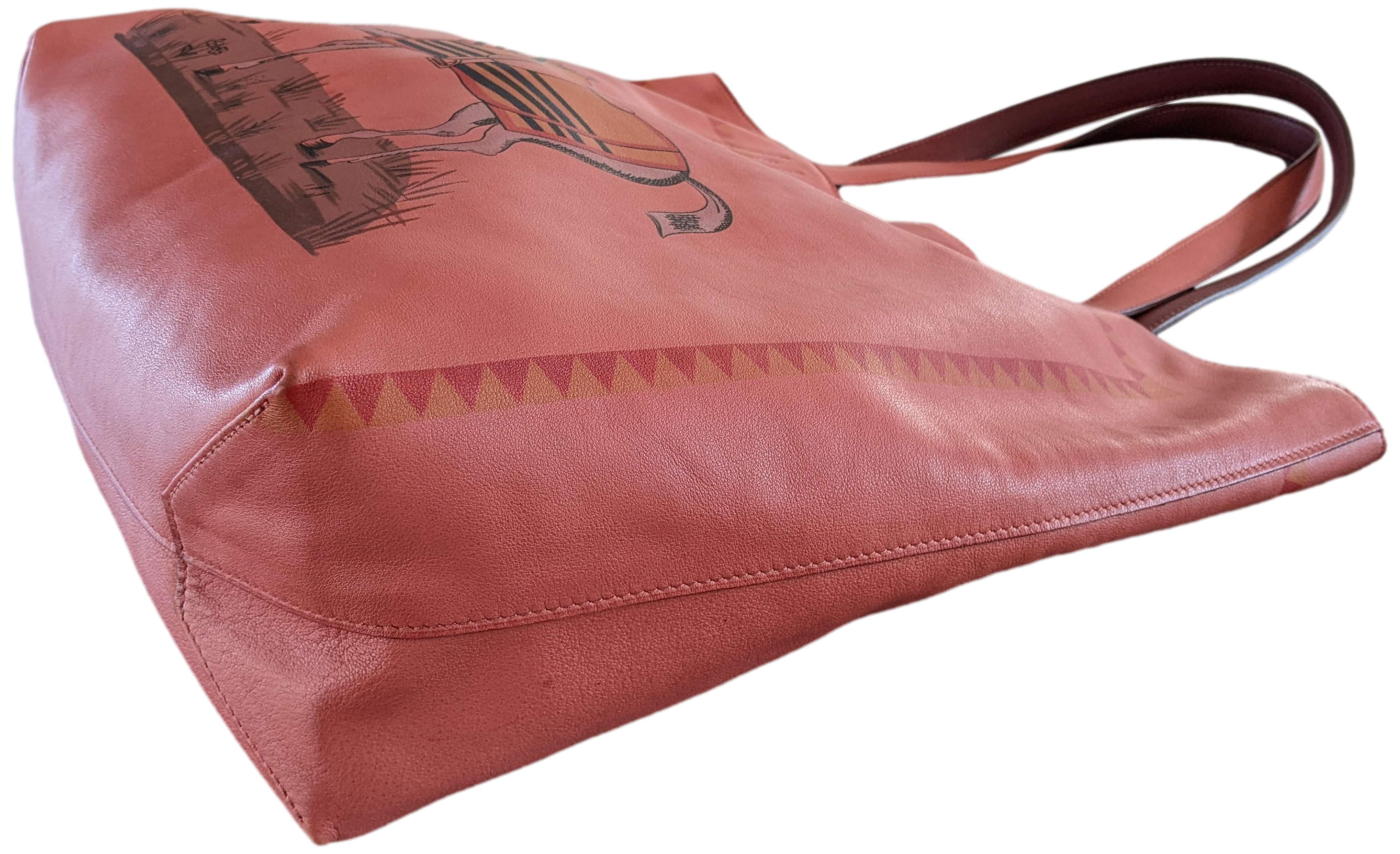 Hermes Sikkim Rouge Veau Bicolore "Sac Cabas Double Sens" Bag 36 cm