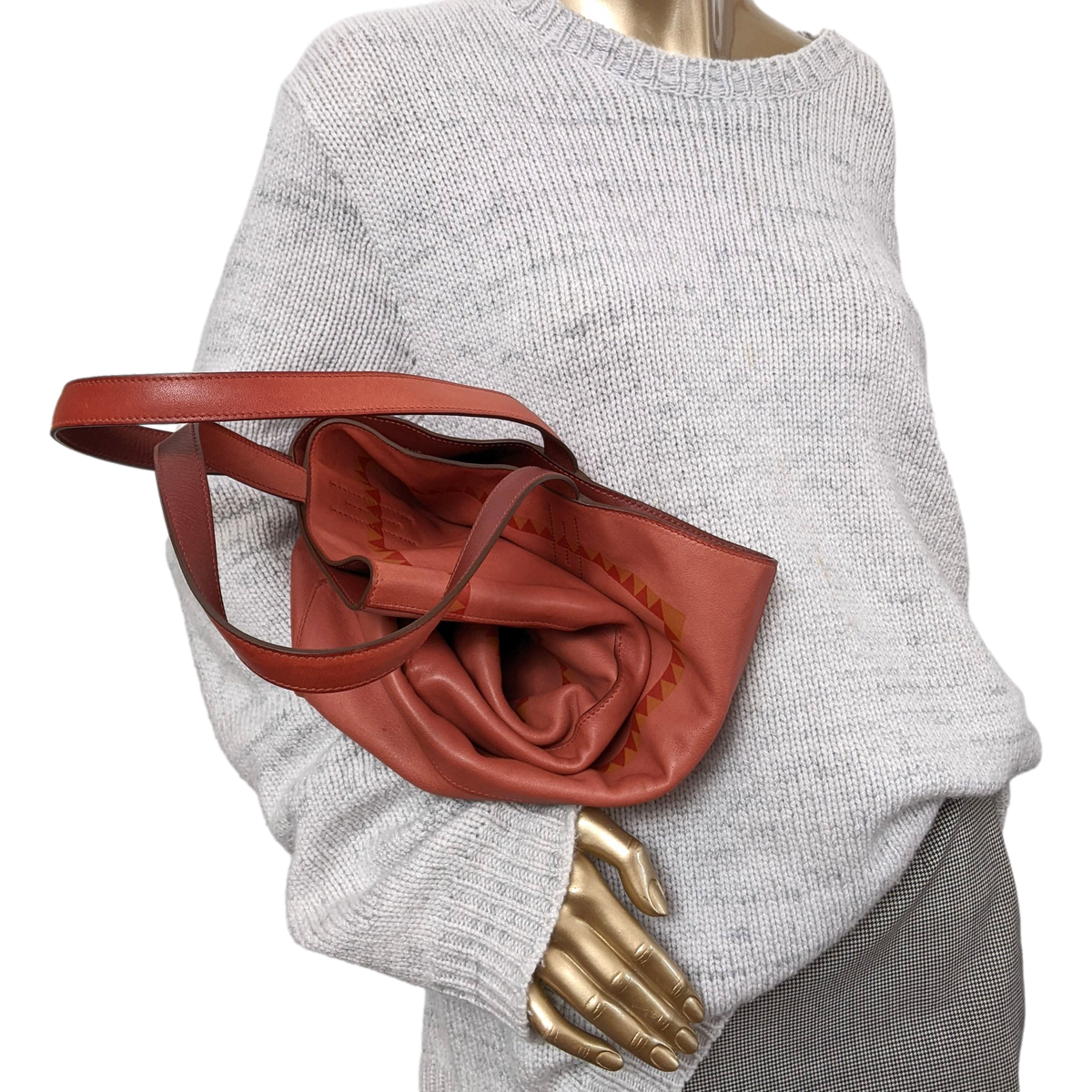 Hermes Sikkim Rouge Veau Bicolore "Sac Cabas Double Sens" Bag 36 cm