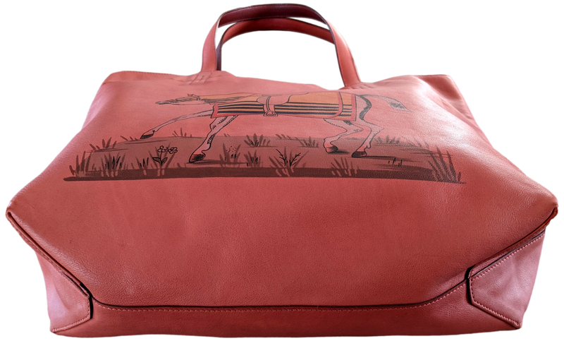 Hermes 36cm Rose Jaipur and Cigare Sikkim Leather Double Sens Bag