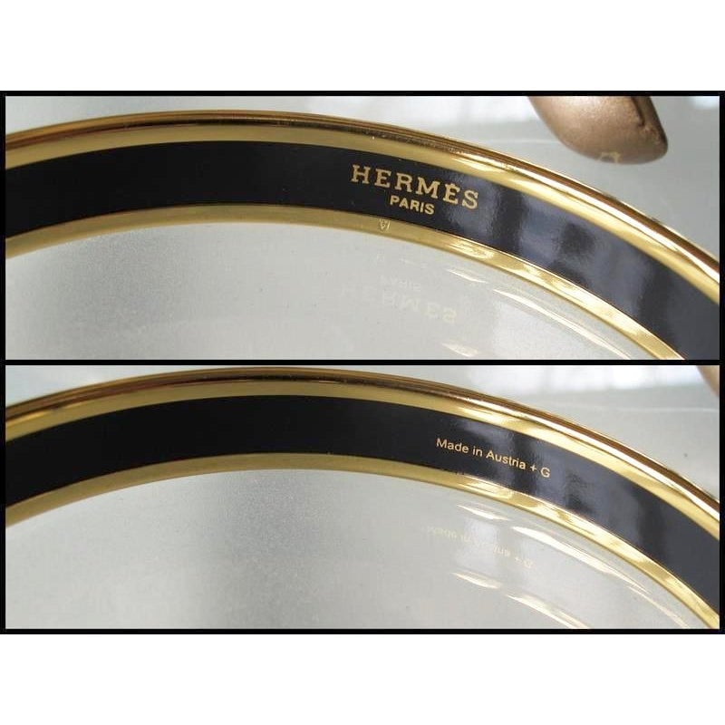 Hermes Red/Gold Medor Printed Enamel/Gold Bangle Bracelet, NIB! - poupishop