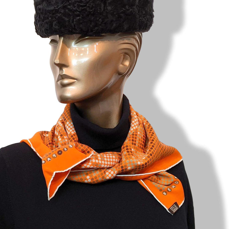 HERMES 2010 Orange RENDEZ-VOUS AU 24 Vintage Silk 70 x 70 cm, New