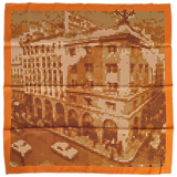 Hermes 2010 Orange RENDEZ-VOUS AU 24 Vintage Silk 70 cm