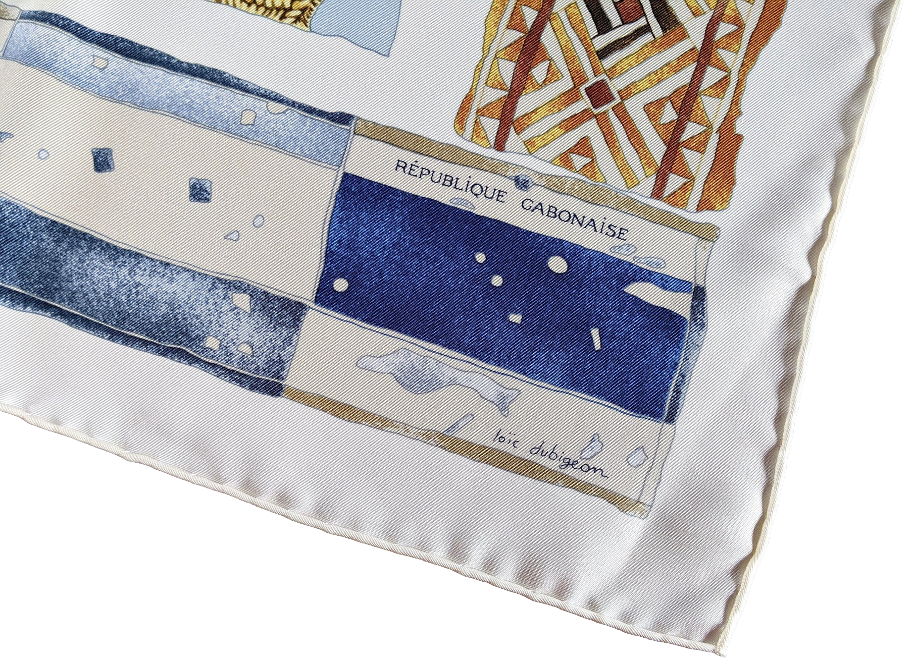 Produits Hermes Rare Special Issue "Republique Gabonaise - Persona" by Loic Dubigeon Twill 90cm