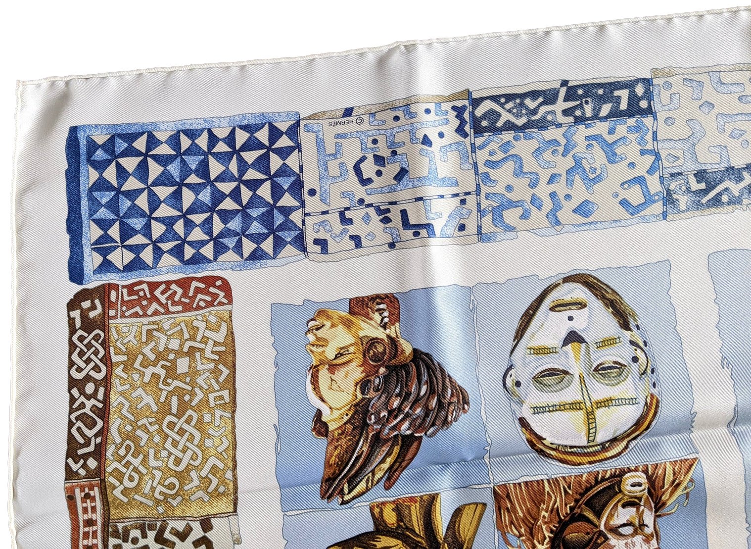 Produits Hermes Rare Special Issue "Republique Gabonaise - Persona" by Loic Dubigeon Twill 90cm