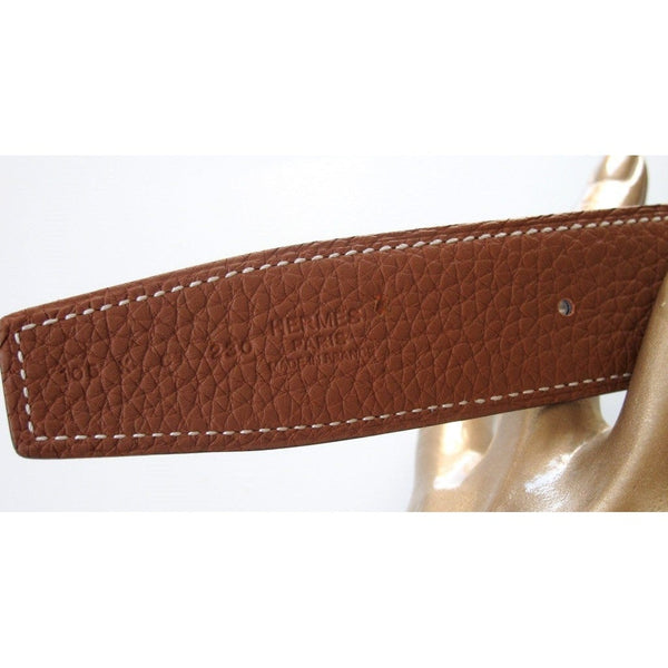 Hermes Reversible Black Box/Brown Togo Belt Strap 32mm Sz 105, New! - poupishop