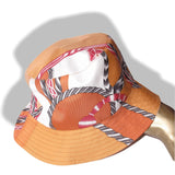 Hermes Robe du Soir & Mors et Gourmettes Vichy Printed Silk Reverso Bucket Hat, Sz57, NWT! - poupishop