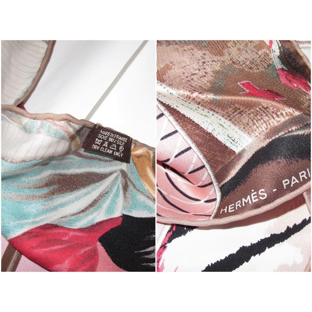 Hermes Rose Carre en Carres Vintage Silk Pointu, Box! - poupishop