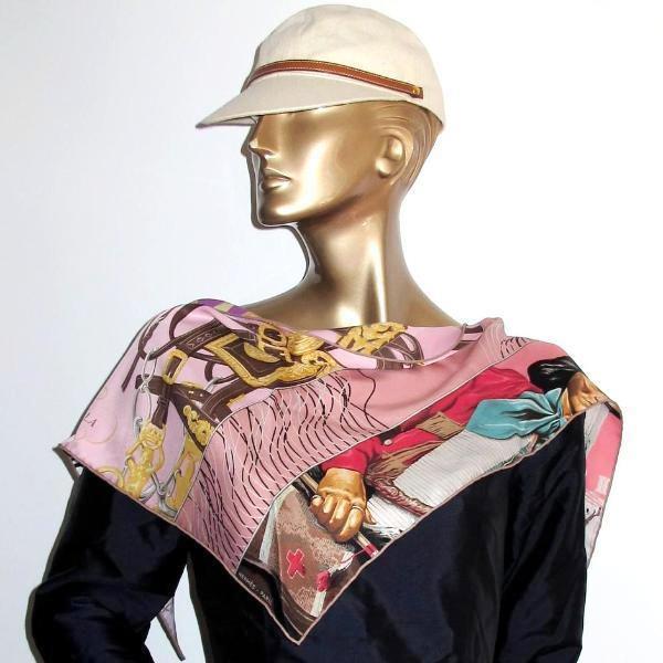 Hermes Rose Carre en Carres Vintage Silk Pointu, Box! - poupishop