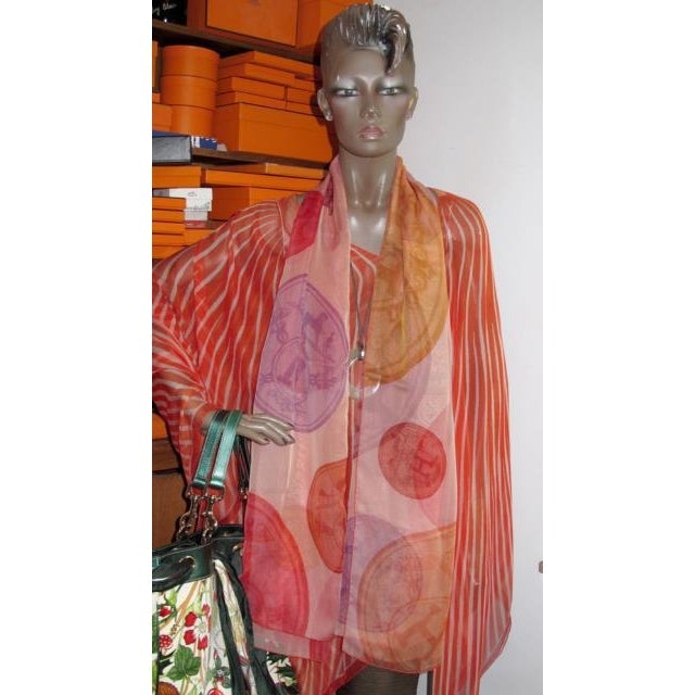 Hermes Rose CONFETTIS D' EX-LIBRIS Mousseline Silk Etole Stole, NIB! - poupishop