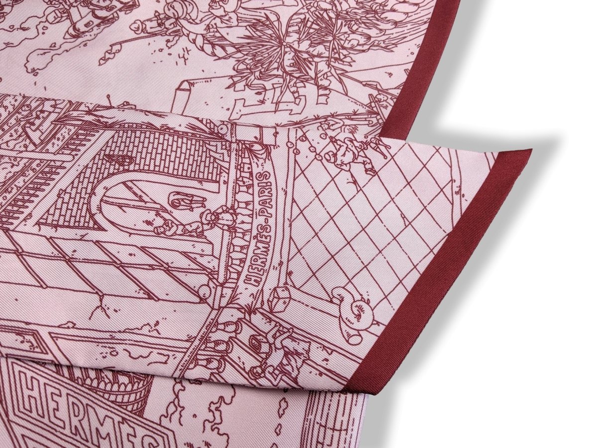 Hermes Rose Le Grand Prix du Faubourg by Ugo Gattoni Maxi Twilly Slim, BNWT! - poupishop