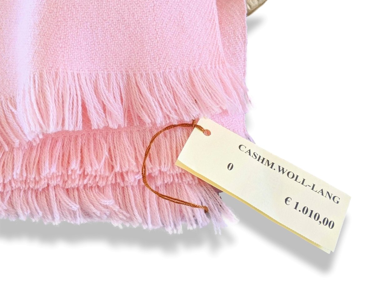 Hermes Rose Pale ETOLE CACHEMIRE SOFT Fringed Stole 100% Cashmere 72 x 220 cm, BNWT - poupishop