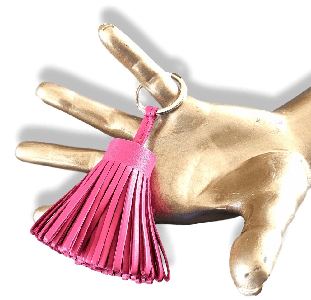 Hermes Rose Shoking Milo Lambskin PORTE-CLES CARMEN Key Ring Bag Charm, BNWTIB! - poupishop