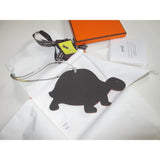 Hermes Rose/Anthracite Turtle Petit H Bag Charm GM, NIB! - poupishop
