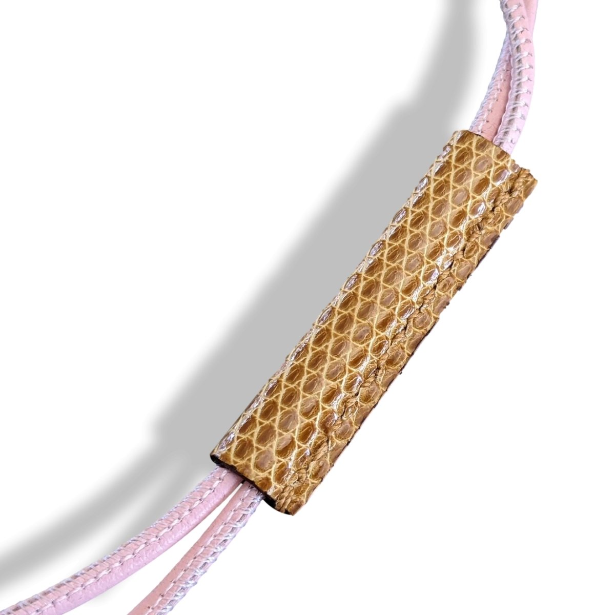 Hermes Rose/Mais Lizard/Palladium PENDANT CURIOSITE NECKLACE, Rare, BNIB! - poupishop