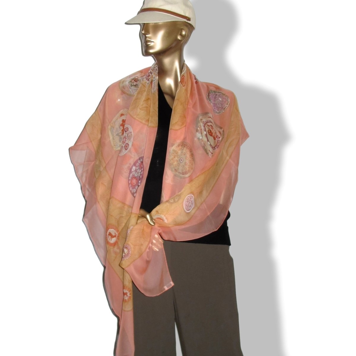 Hermes Rose/Sable/Roue SULFURES Saint Louis Mousseline 140, New! - poupishop