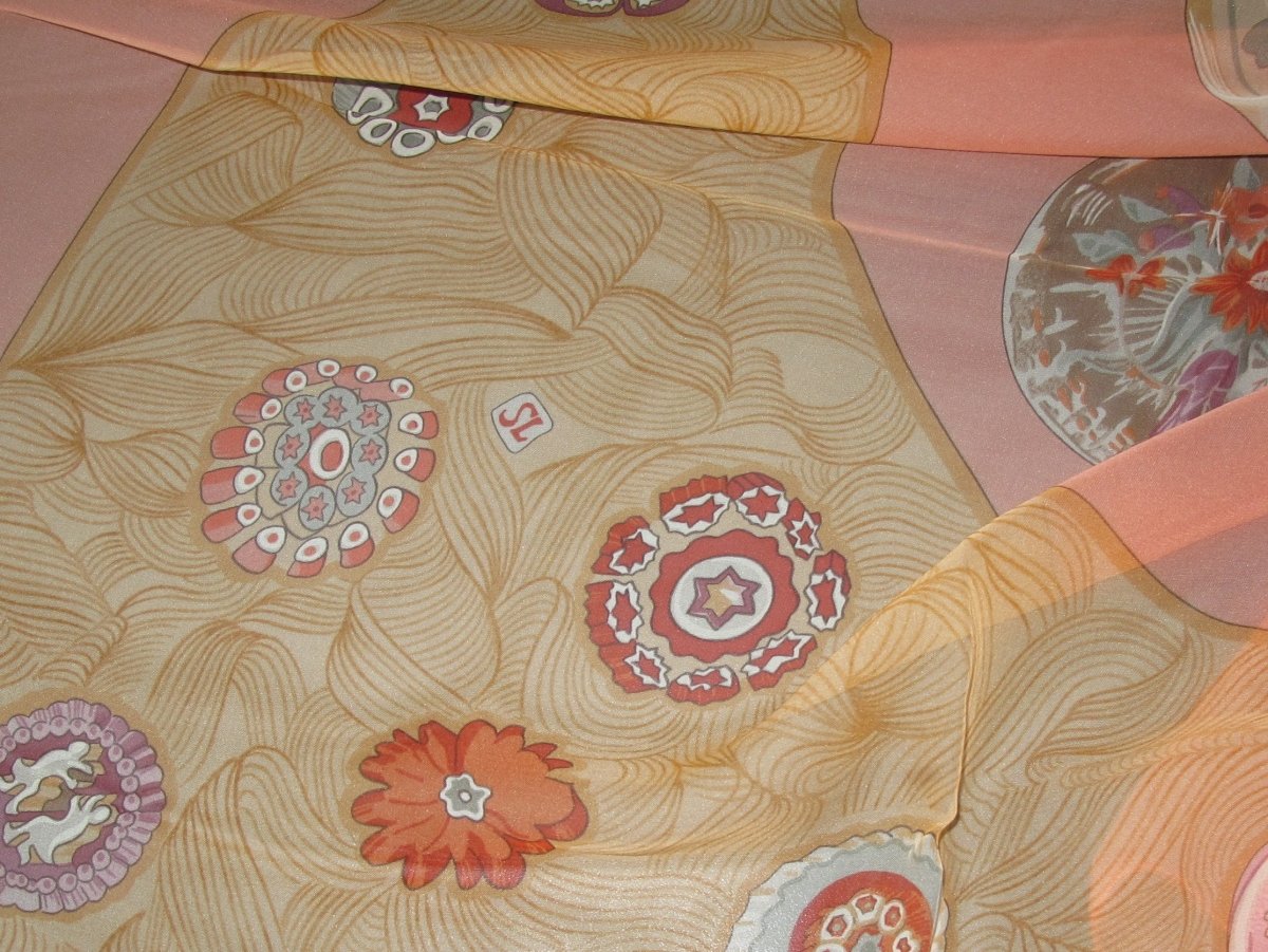 Hermes Rose/Sable/Roue SULFURES Saint Louis Mousseline 140, New! - poupishop