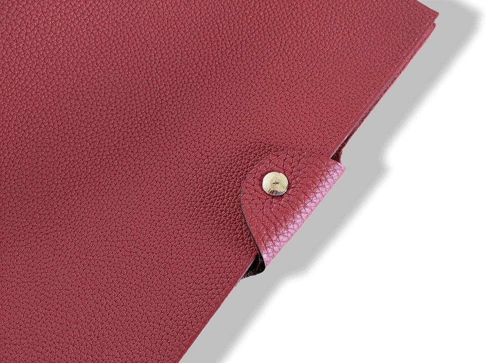 Hermes Rouge Grenat Togo Calfskin ULYSSE MM NoteBook Cover, BNWTIB! - poupishop