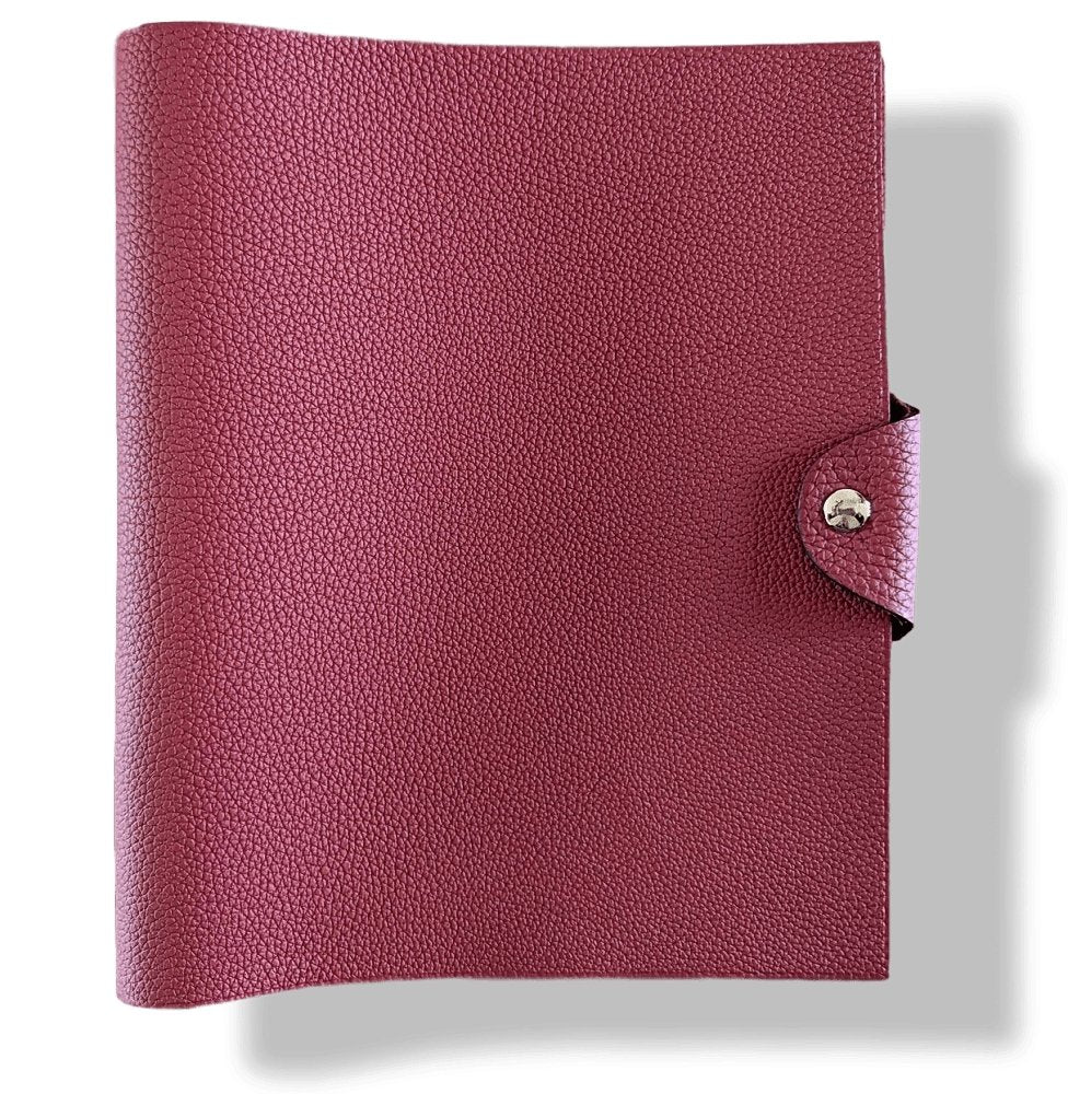 Hermes Rouge Grenat Togo Calfskin ULYSSE MM NoteBook Cover, BNWTIB! - poupishop