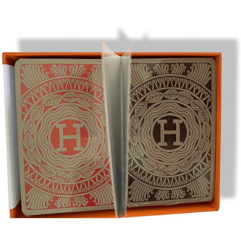 Hermes Rouge H/Etoupe Set of 2 decks LES 4 MONDES BRIDGE Playing Cards, BNWTIB! - poupishop